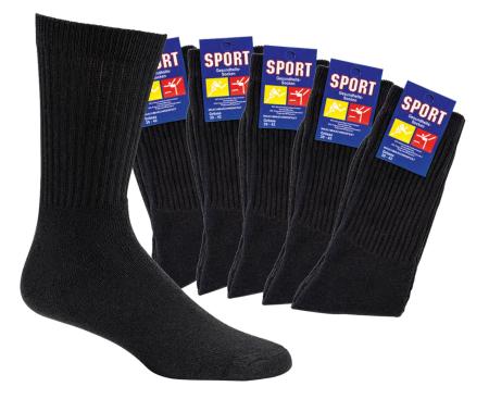 Tennis-Sportsocken 3 Paar schwarz